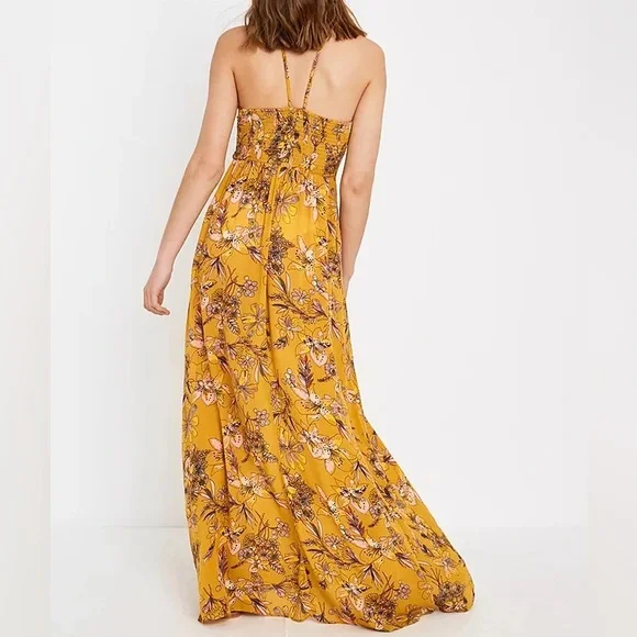 Free People One Step Ahead Mustard Floral Maxi Dress - Picture 5 of 7